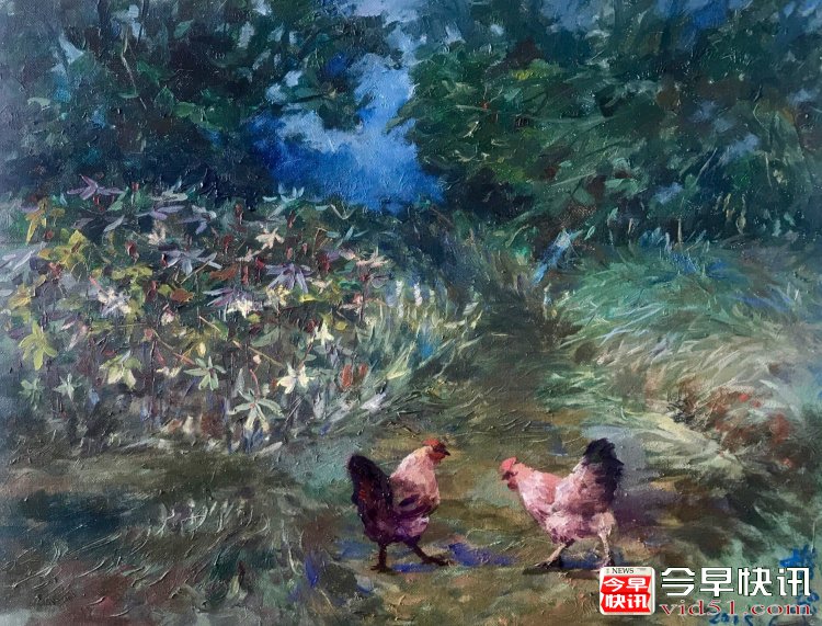 觅食（40x50公分）2015、6布面油画_conew1.jpg