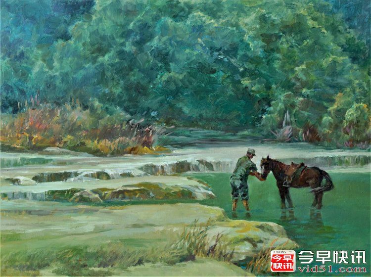 油画《嬉水》（60x80公分）2020、7布面油画_conew1.jpg