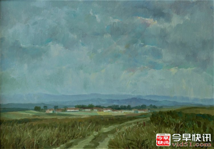 油画《雨》（50x70公分）2018、8布面油画_conew1.jpg