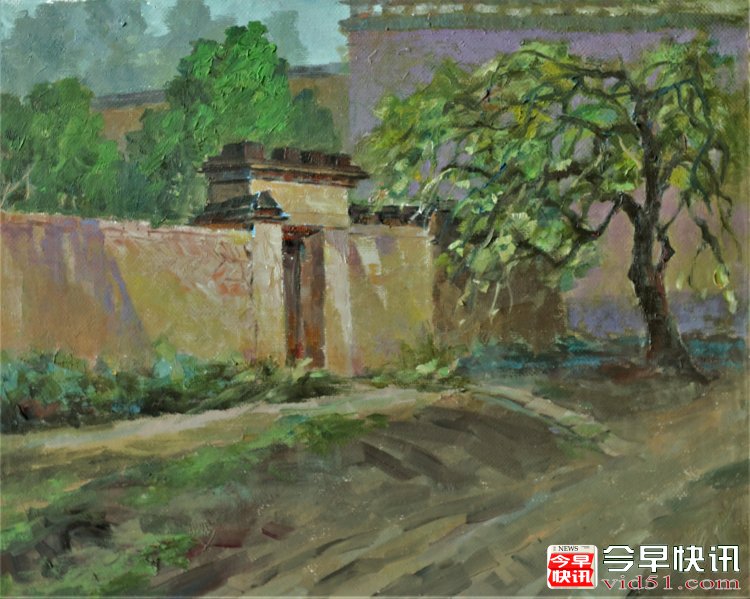 油画《院门》（40x50公分)2020、5布面油画_conew1.jpg