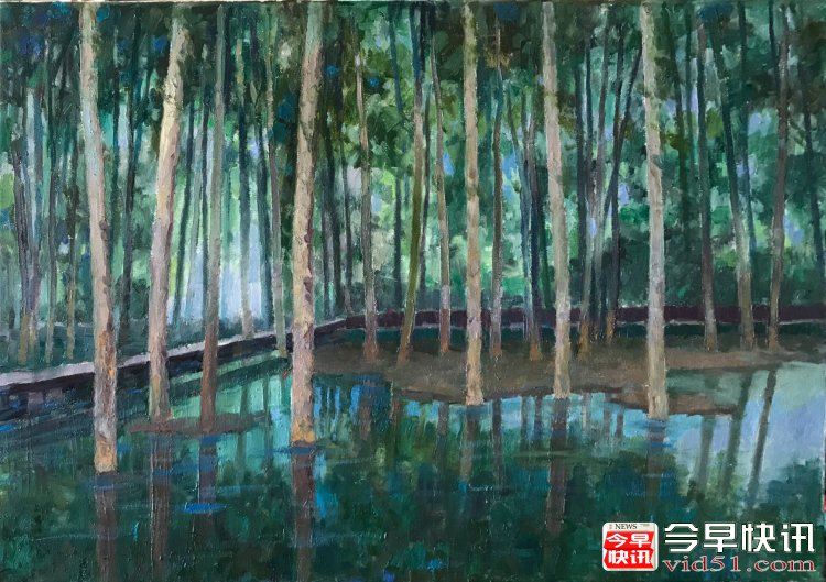 雨后林中（50x70公分）2020、7布面油画_conew1.jpg